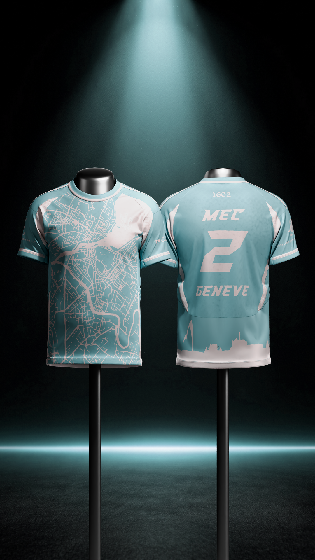 Maillot Genève La Capitale Bleu et Rose Unisexe