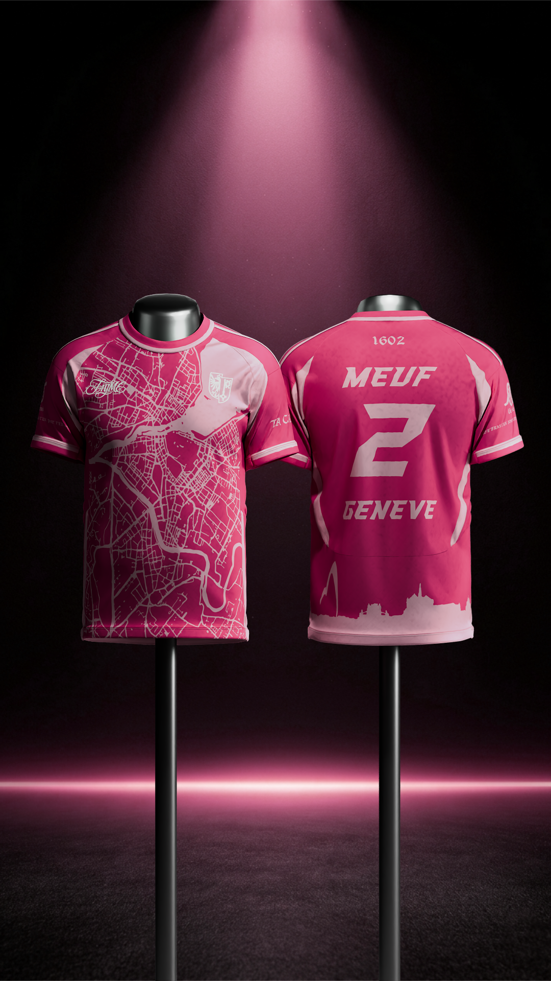 Maillot Genève La Capitale Rose Unisexe