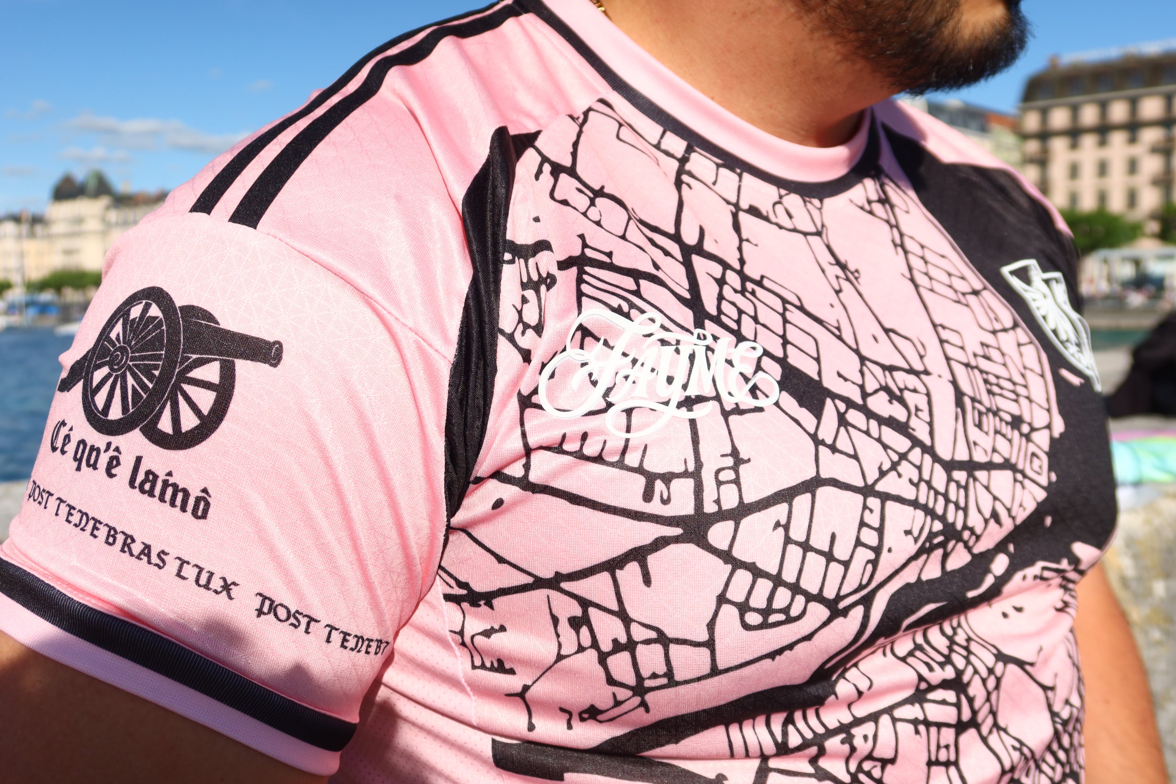 Maillot Genève La Capitale Rose et Noir Unisexe