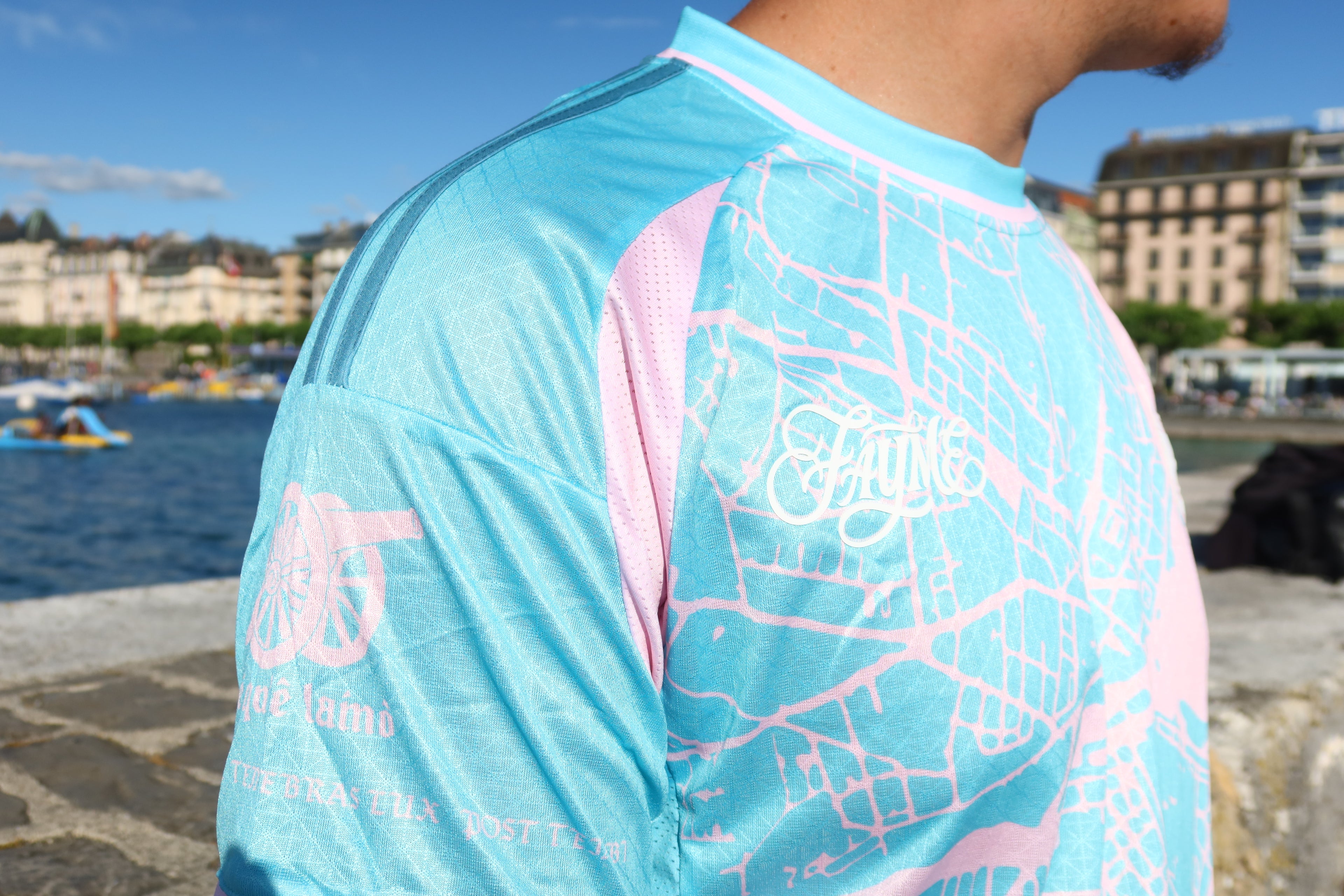 Maillot Genève La Capitale Bleu et Rose Unisexe