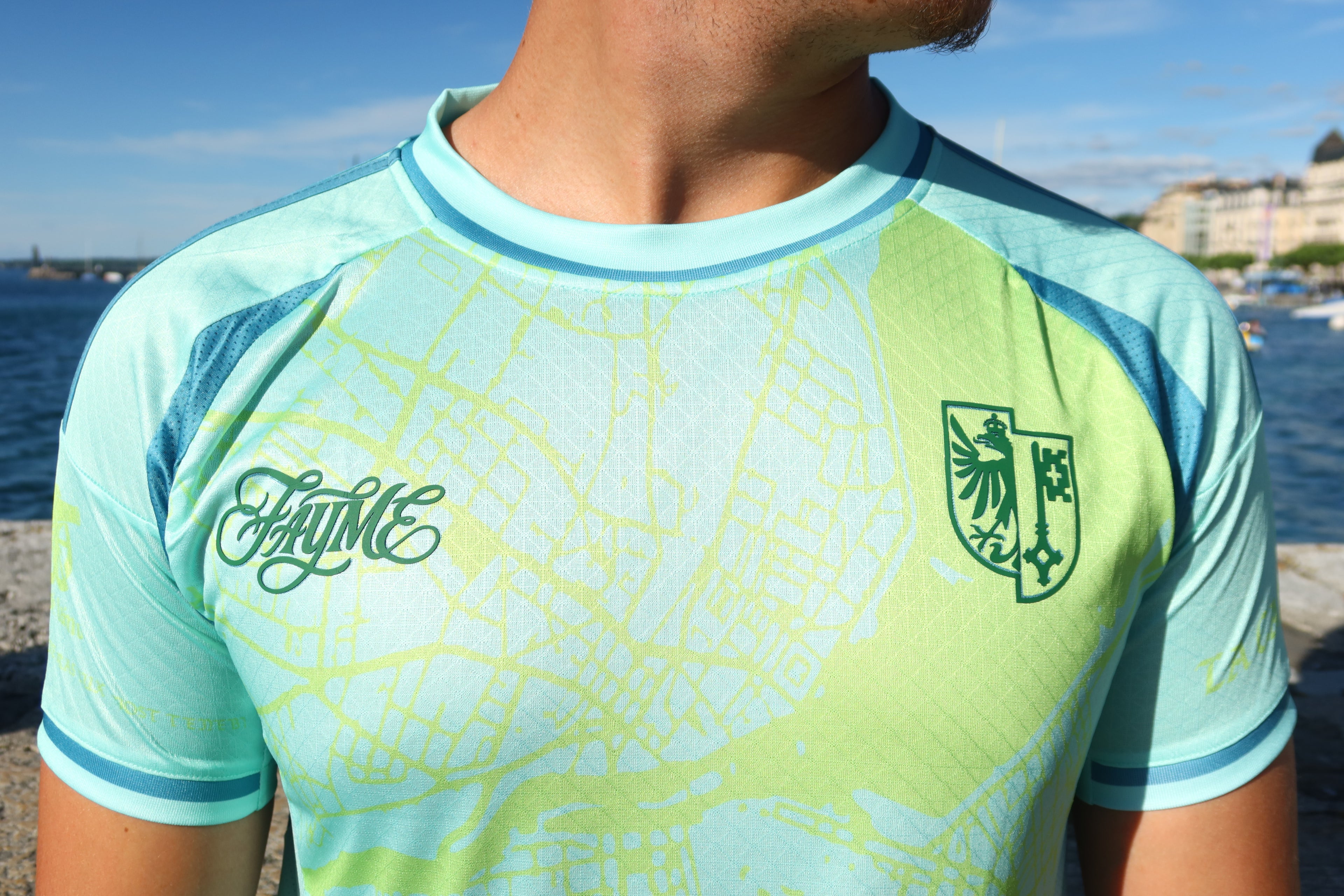 Maillot Genève La Capitale Vert et Jaune fluo Unisexe