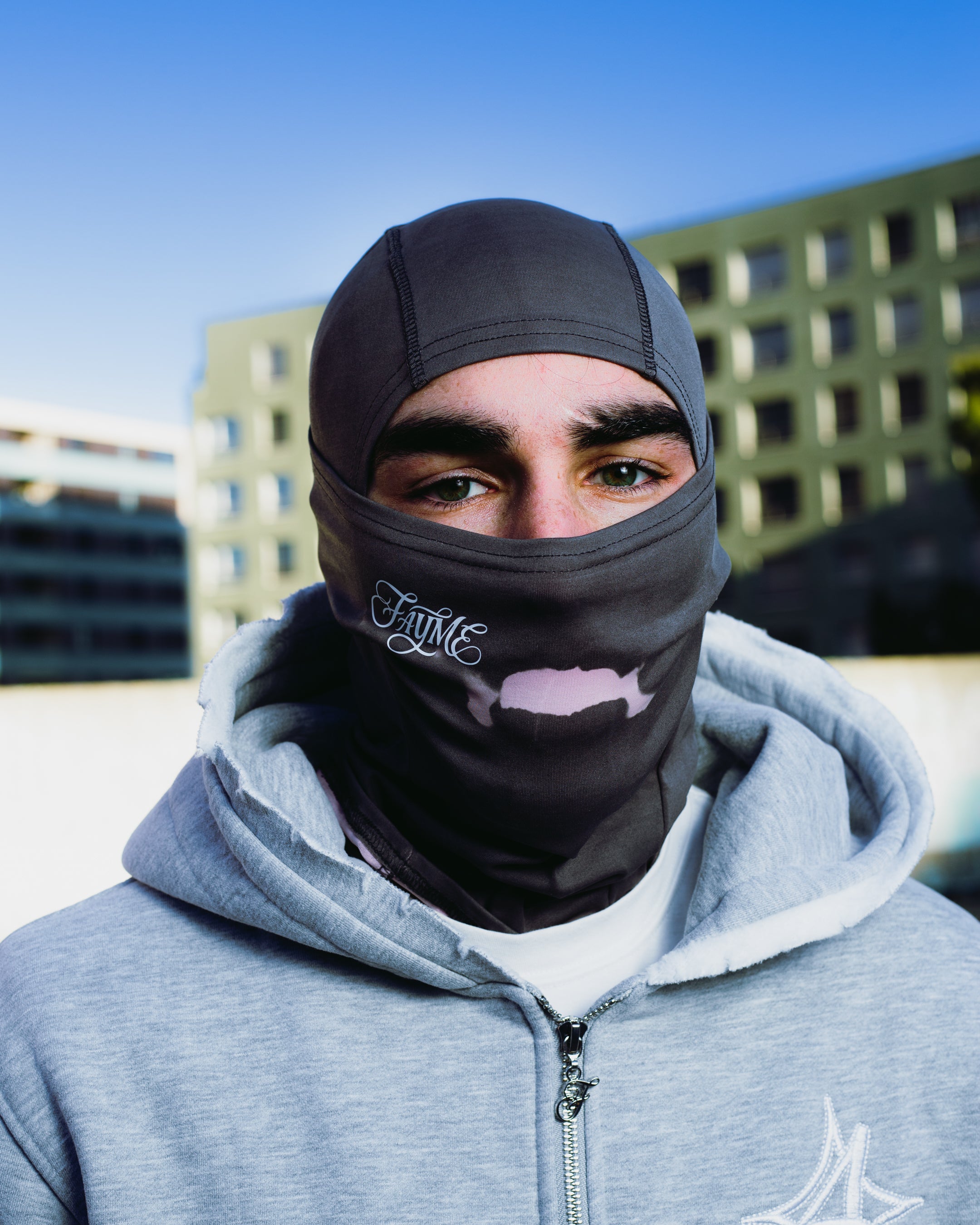 Thermo Cagoule Grise - Rose