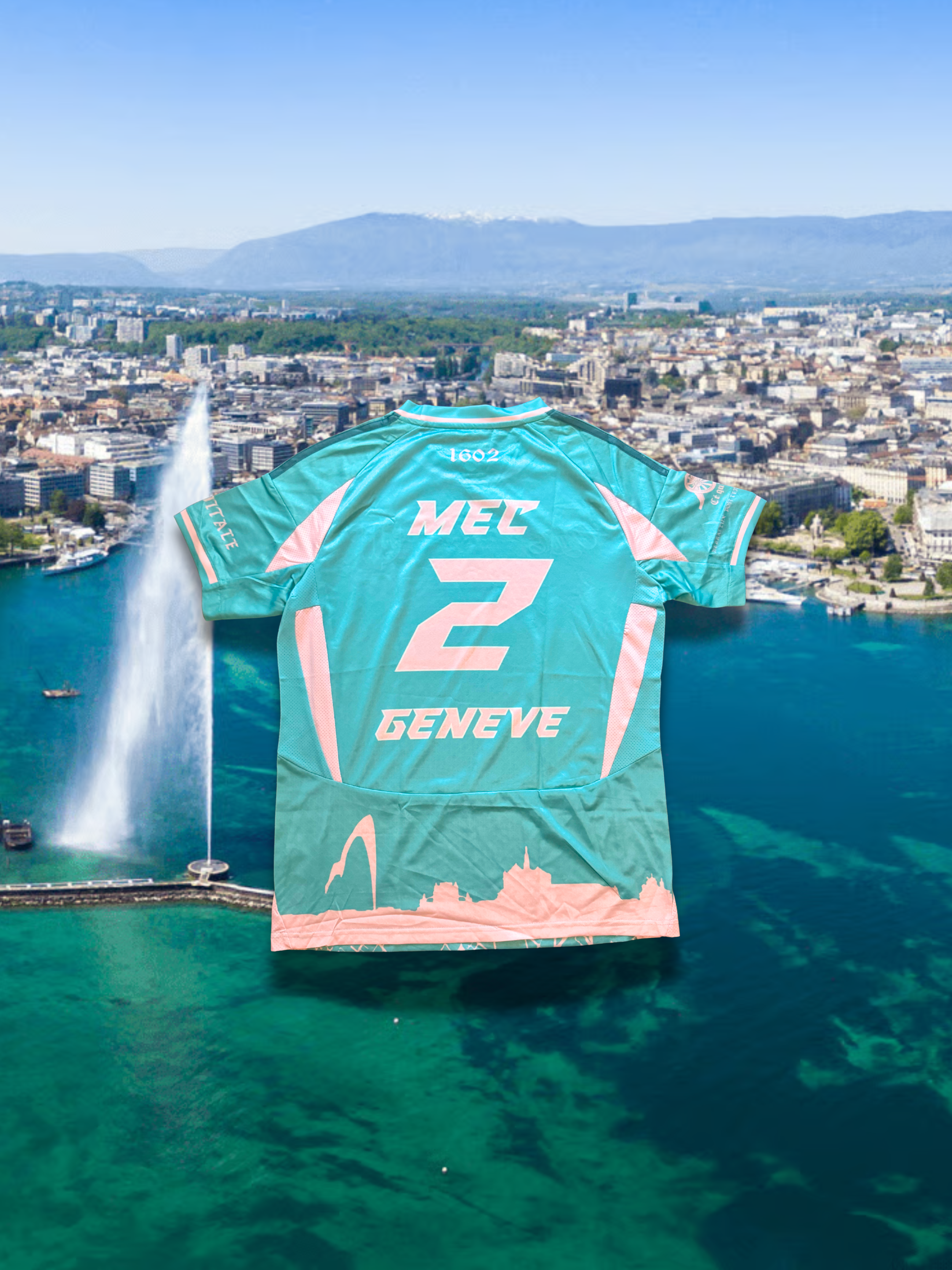 Maillot Genève La Capitale Bleu et Rose Unisexe