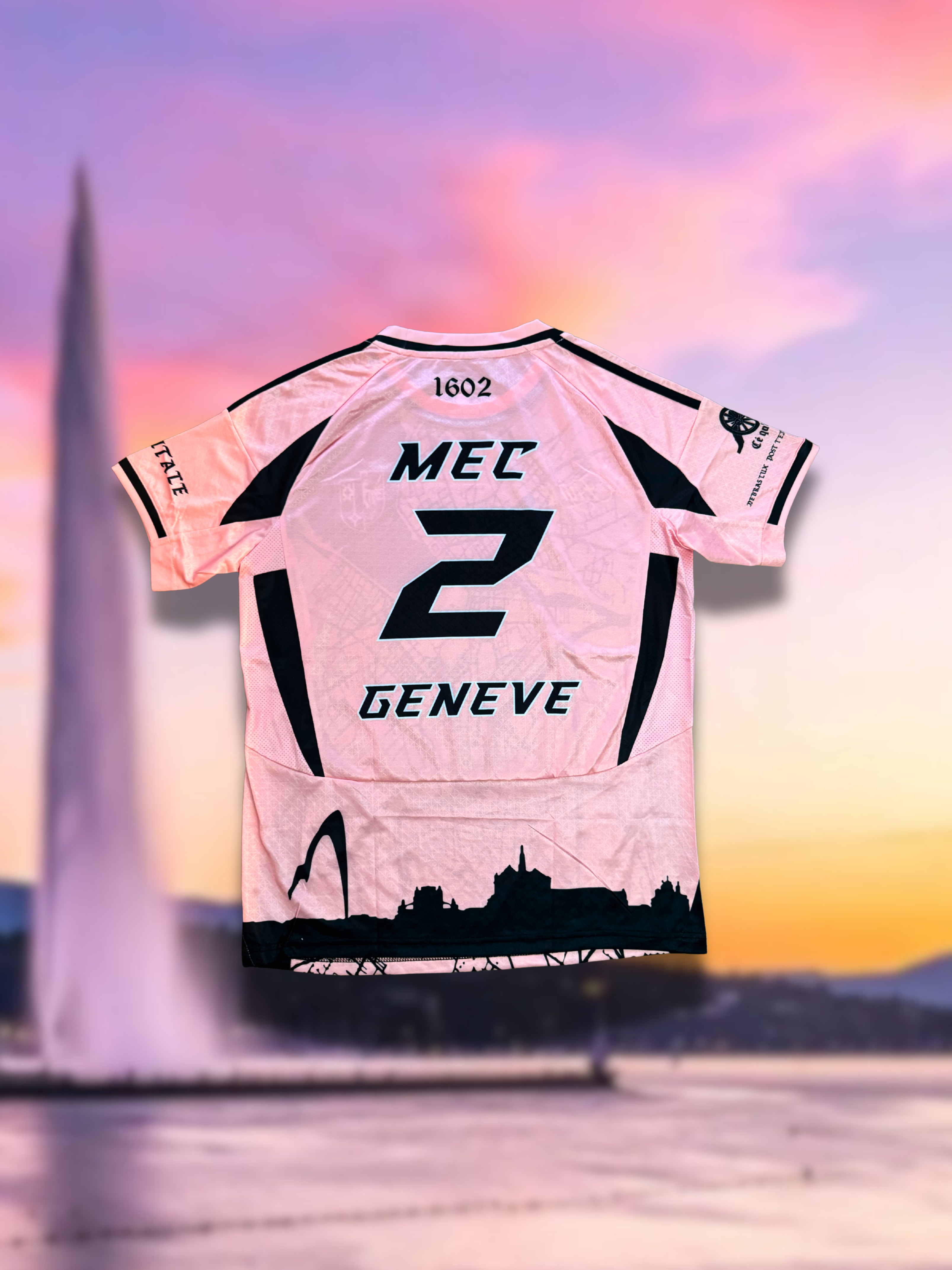 Maillot Genève La Capitale Rose et Noir Unisexe