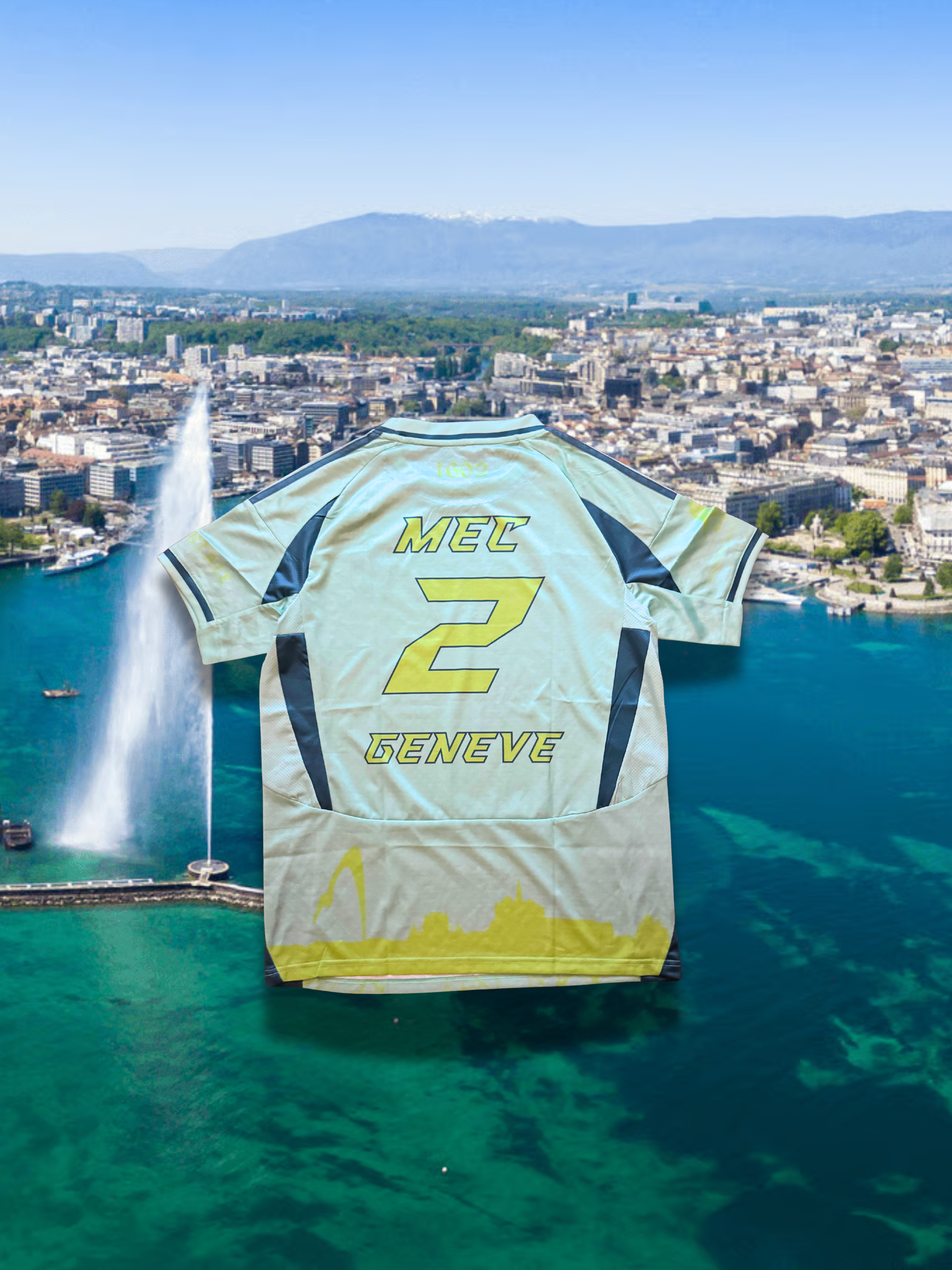 Maillot Genève La Capitale Vert et Jaune fluo Unisexe