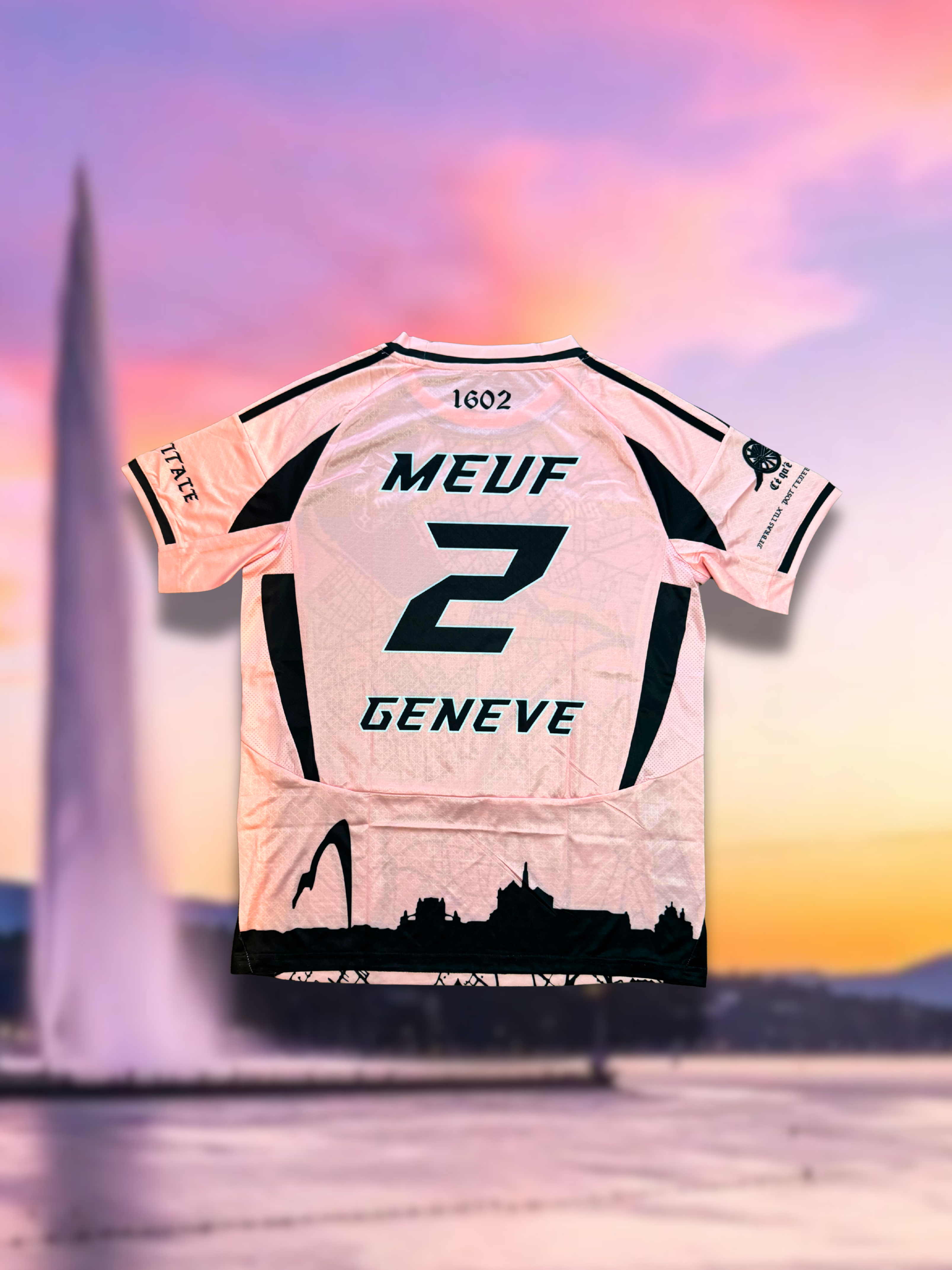Maillot Genève La Capitale Rose et Noir Unisexe