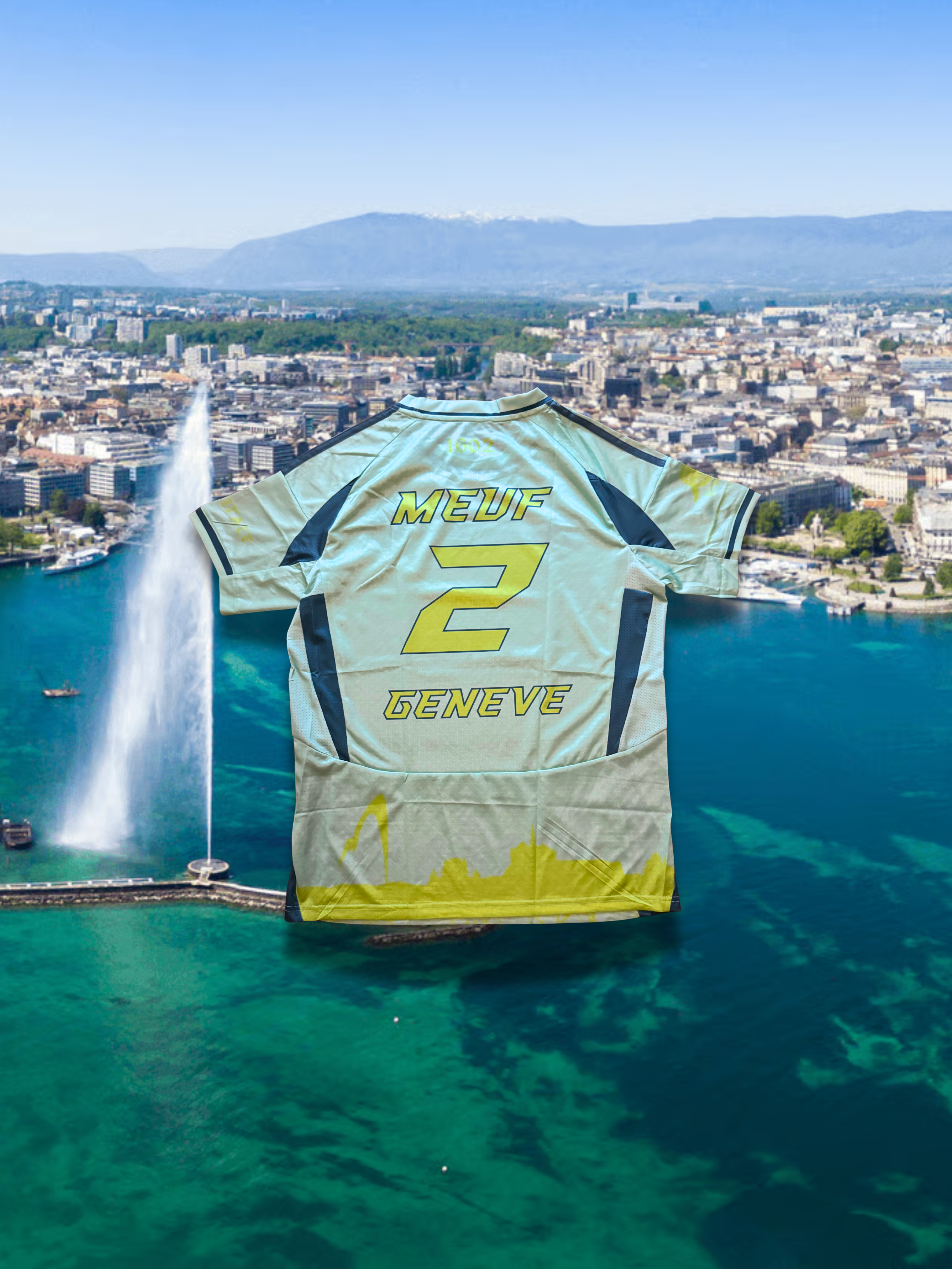 Maillot Genève La Capitale Vert et Jaune fluo Unisexe