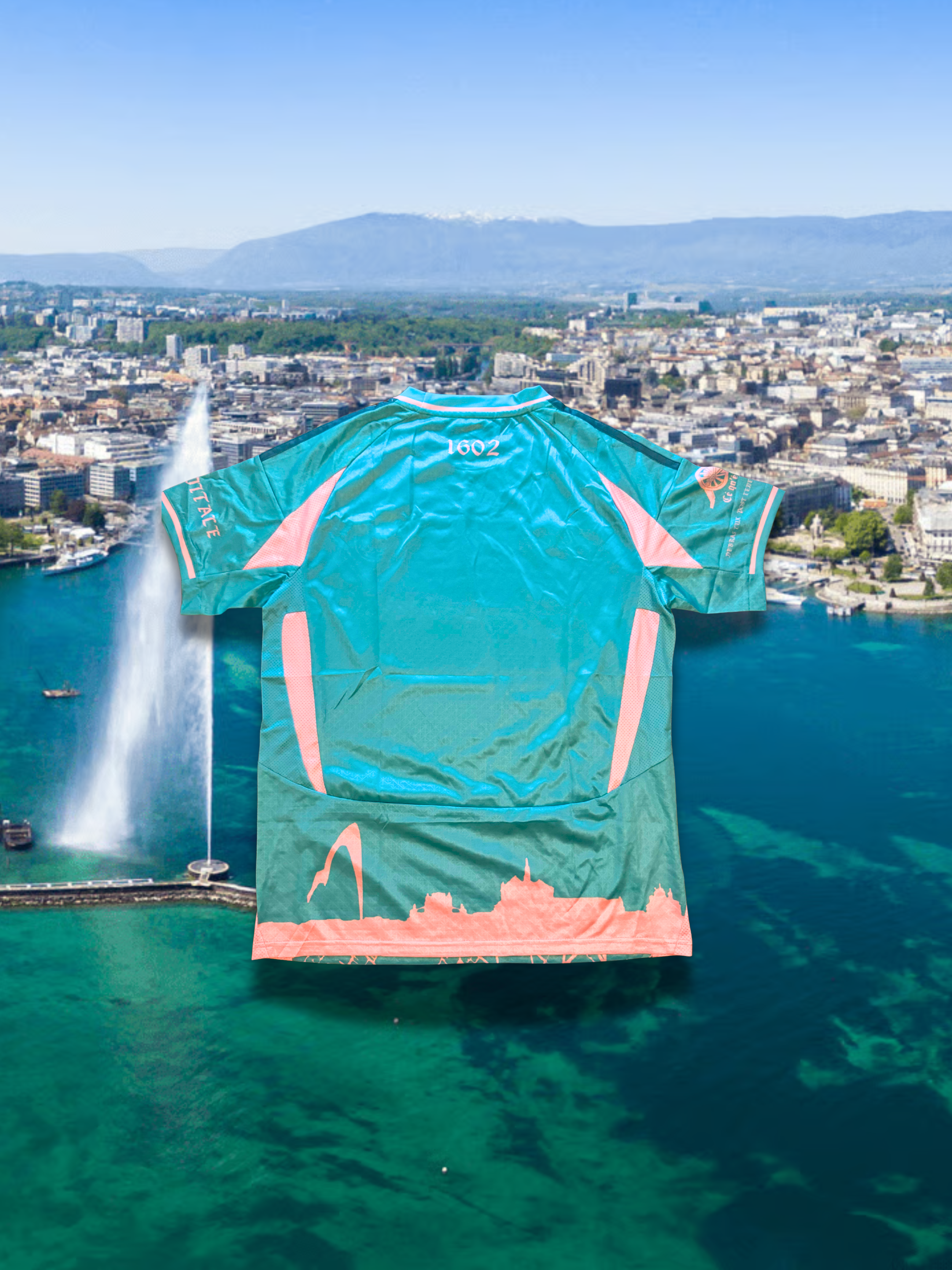 Maillot Genève La Capitale Bleu et Rose Unisexe