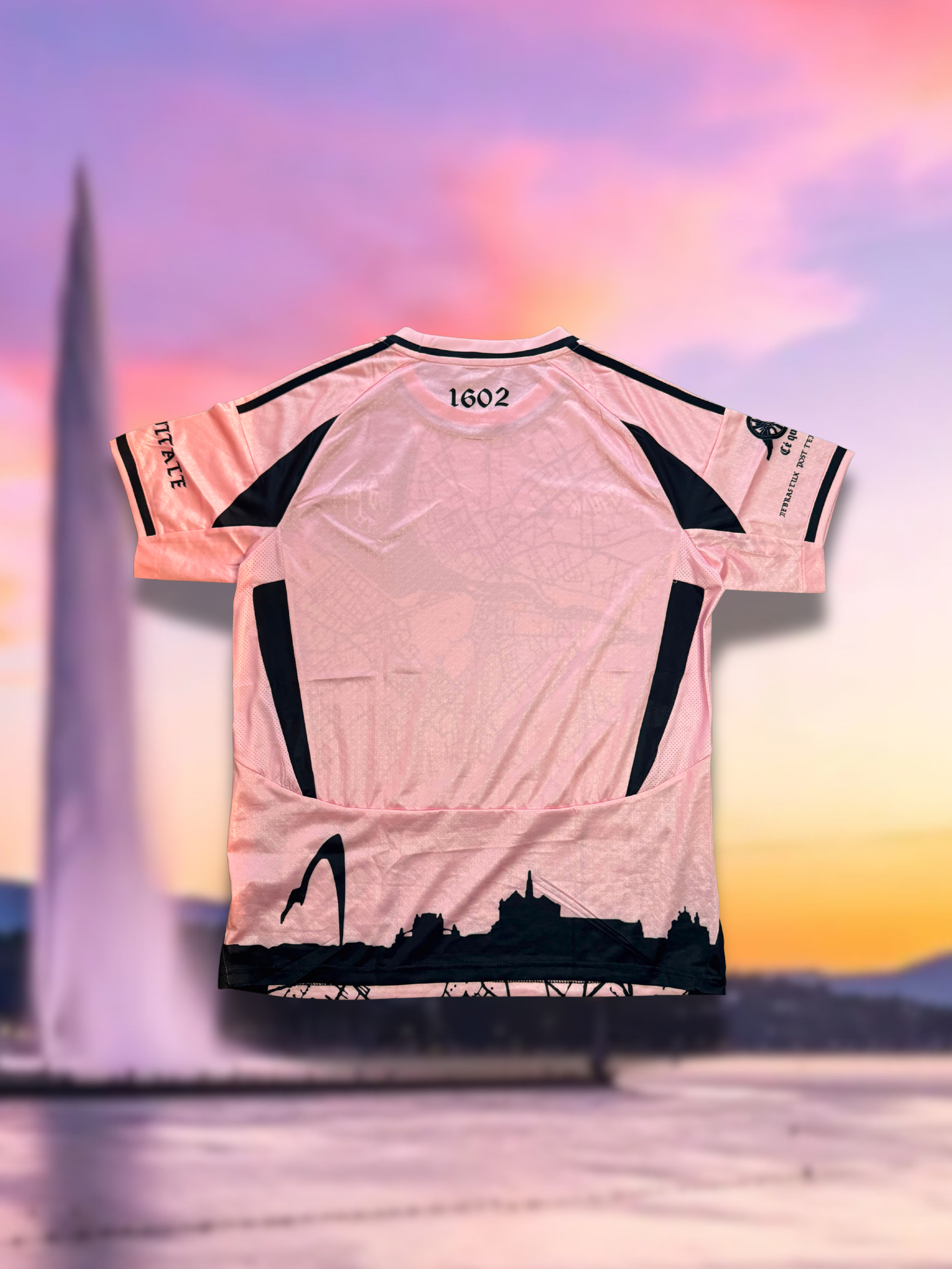 Maillot Genève La Capitale Rose et Noir Unisexe
