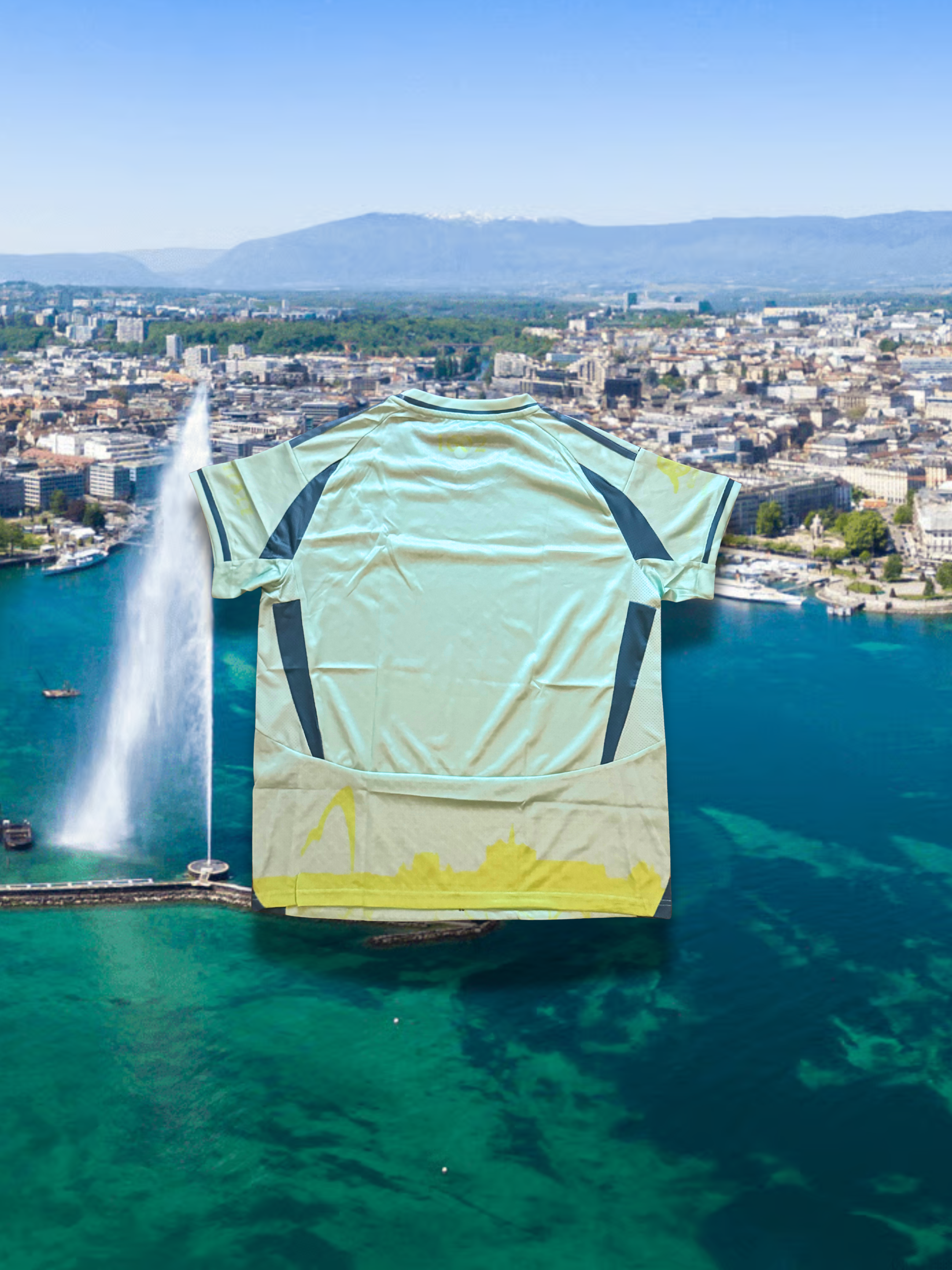 Maillot Genève La Capitale Vert et Jaune fluo Unisexe