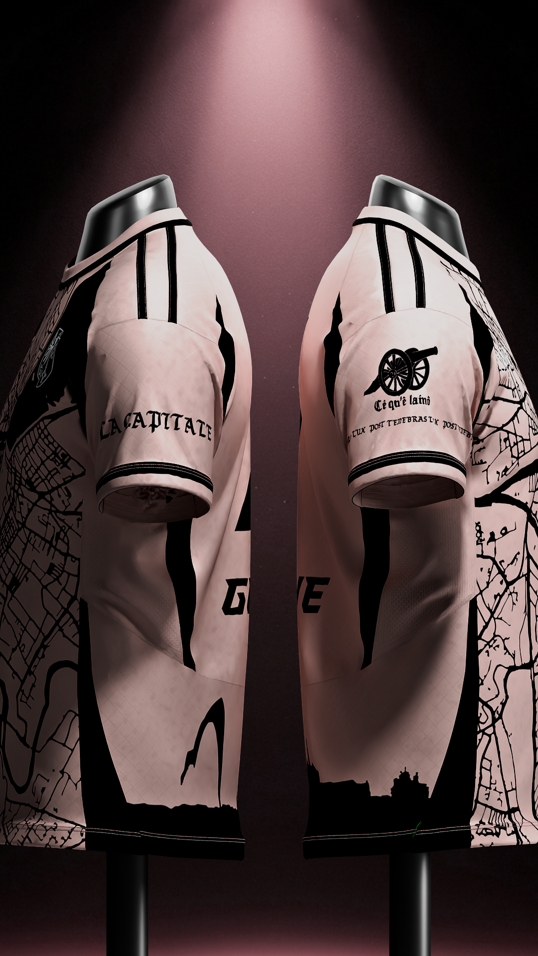 Maillot Genève La Capitale Rose et Noir Unisexe